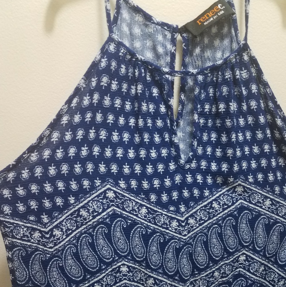 ReneeC Blue Key Hole Tank